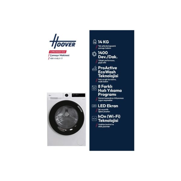 Hoover Hbr 414BL9-17 14 kg 1400 Devir Wi-Fi Bağlantılı Çamaşır Makinesi