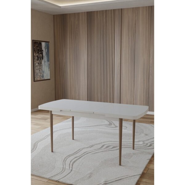Toce Leva 80X130 Açılabilir Beyaz Masa Yemek Odası Takımı Mutfak Takımı 6 Adet Sandalye