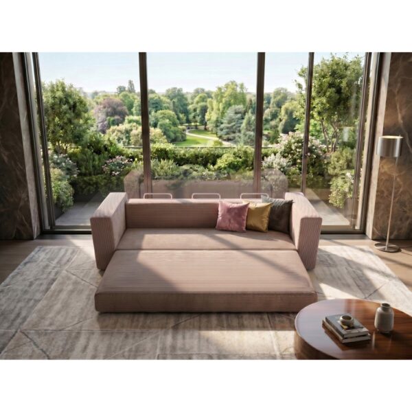 Dechome 236X80 cm Yatak Olabilen Sünger Kanepe | Fitilli Kadife Kumaş, 22 Dns Orijinal Sünger, 5 Metal Destekli