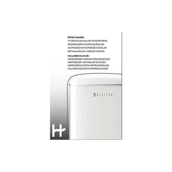 Dijitsu DB120RWH E 93 lt Statik Retro Beyaz Buzdolabı Mekanik Kontrol Paneli ile