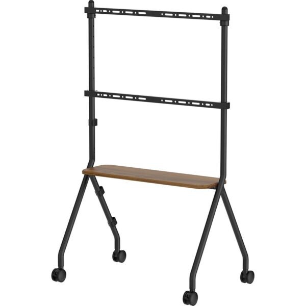 Tekerlekli Şövale Tv Standı 49″-80″ Inç | Raflı | 50 kg Taşıma Kapasiteli | Mobil Tv Sehpası