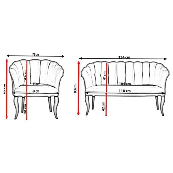 Trend Yolla Gelsin Trend Papatya Çay Seti Koltuk Takımı Modern Tasarım Krem Renk 2+1+1 Derinlik 100 cm