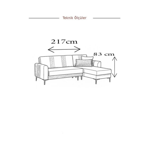 MODALİFE Rio Köşe Takımı Modern Çekyat Yataklı Bazalı Krem 270 x 80 cm Suntalam Malzeme