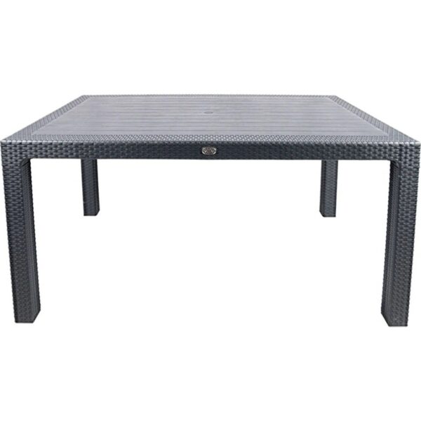 Mandella 90 x 150 6 Kişilik Antrasit Plastik Bahçe Mobilyası Mutfak Balkon Takımı