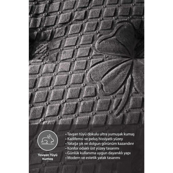 Ayrex Ultra Full Ortopedik Pedli Tavşan Tüyü Kumaş Bel ve Sırt Destekli Prime Pelüş Yatak (160 x 200)