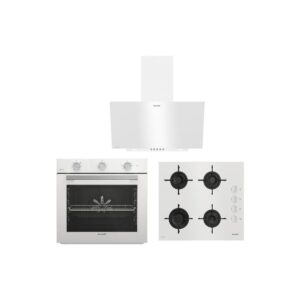 Arçelik Harmoni Beyaz Cam Ankastre Set Modeli (Afc 222 Hbd Fırın - Ocd T 601-1 Ehbd Ocak) Modern Tasarım