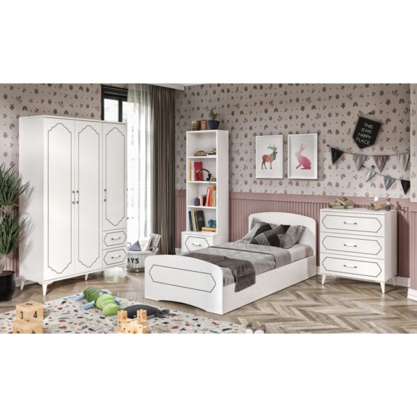 Kzn Home Hayal Modern Genç Odası Takımı Beyaz – 4 Parçalı ve Tamamı Mdf