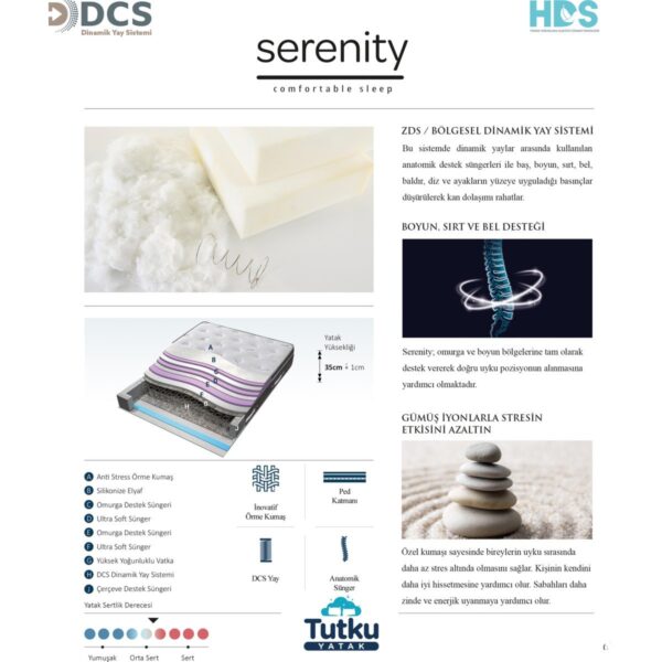 Tutku Yatak Serenity Kendinden Pedli Dsc Yaylı Ortopedik Yatak 120X200