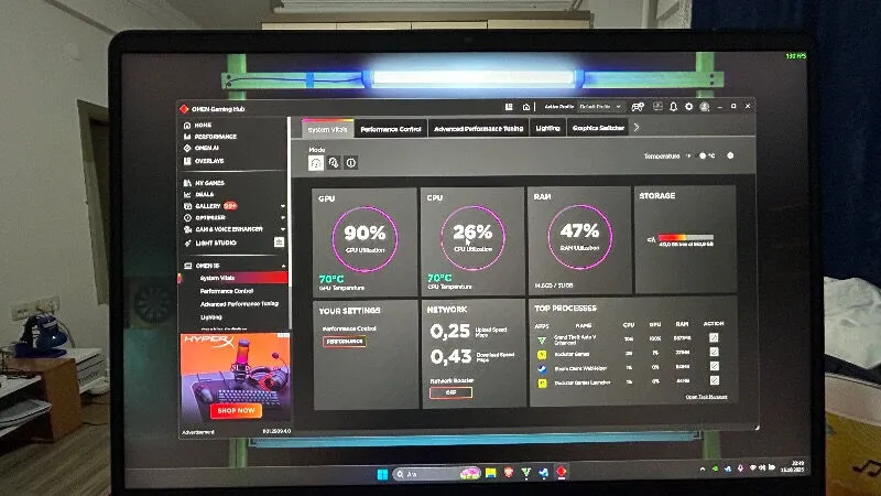 Hp Omen 16-AP0032NT Amd Ryzen 9 – 8940HX 32GB 1tb SSD 8gb RTX5070 16″240Hz Freedos Laptop CA8E9EA