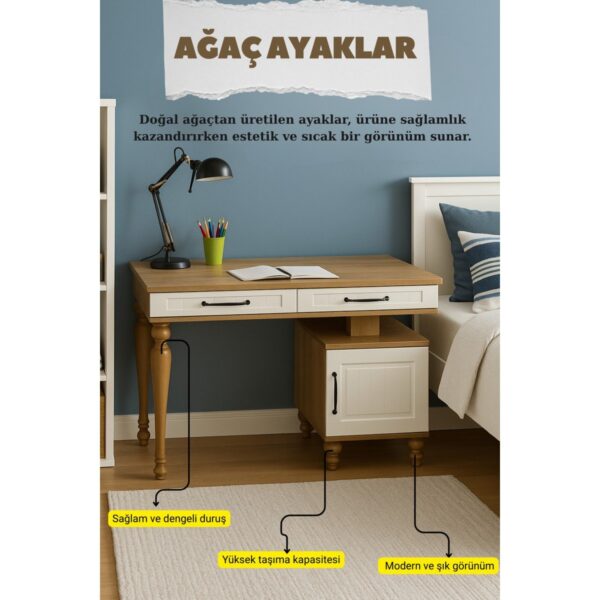Kids Nefes Çalışma Masası | MDF | Genç Odası – Çocuk Odası İçin Modern ve Dayanıklı Çalışma Masası