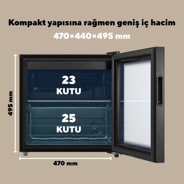 KUMTEL 44L HMB-60 Mini Buzdolabı E Enerji Sınıfı Siyah Renk Büro Tipi Kullanım İçin